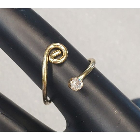 Vintage Gold Sterling Silver Wrap Ring Spiral Adjustable Boho Size 4.5 To 7 - Picture 4 of 17